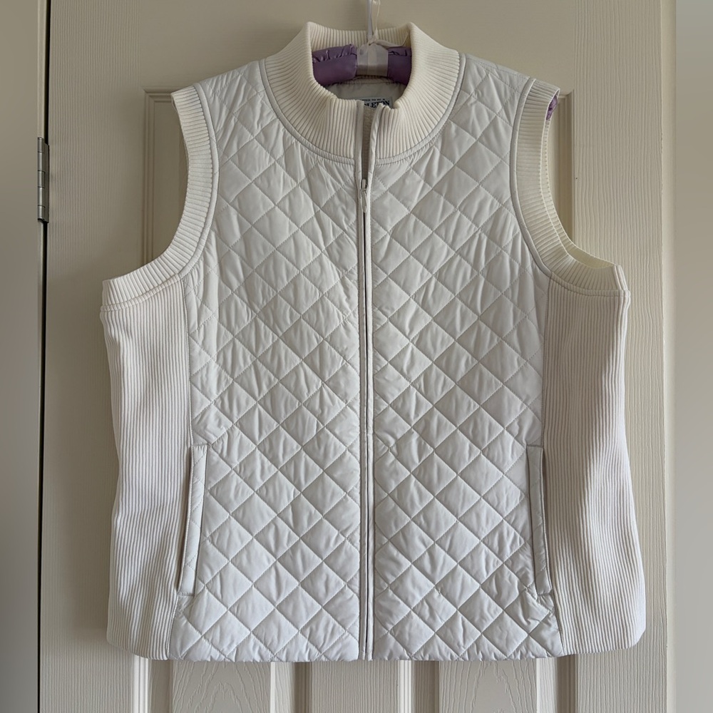 Pendleton Quilted Off White Cream Vest Women Size XL - Picture 3 of 10